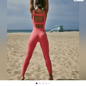 Free People Vibrant Pink Jumpsuit